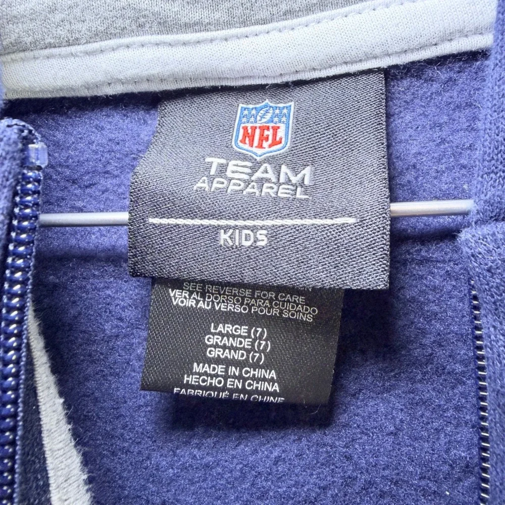 NFL Team Apparel‎ Dallas Cowboys Kids Hoodie Navy Blue Full Zip Fleece Size L 7